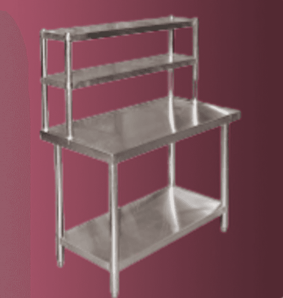 Kitchen table with over head shelf